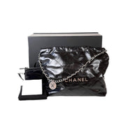 Chanel 22 Small Bag Black Calfskin Silver